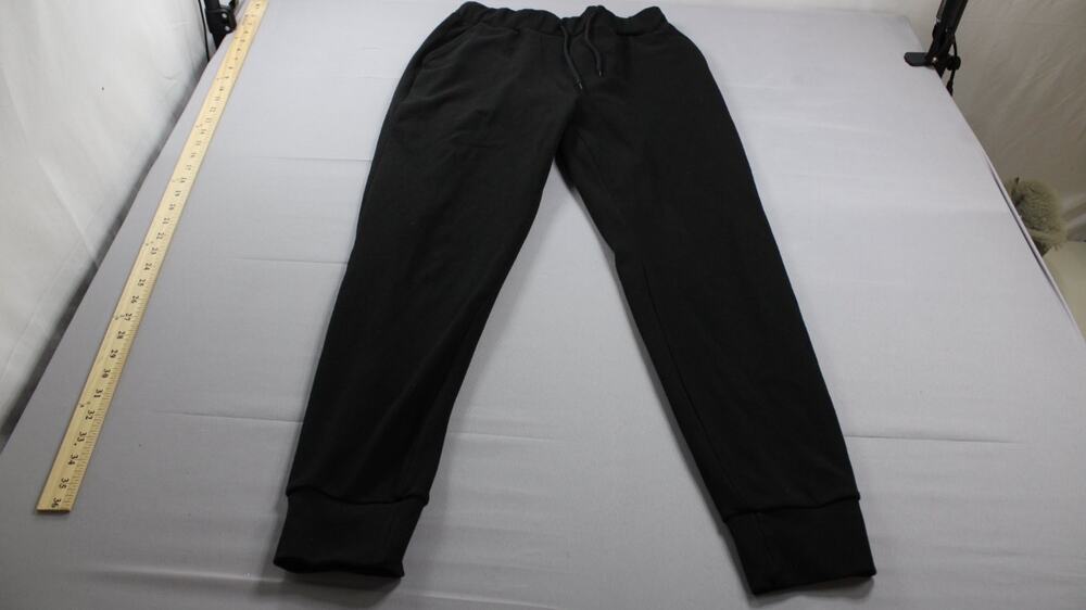 Jogger Sweatpants S Black Tapered Leg Womens Drawstring Elastic Waist Stretch